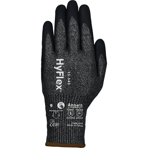 Gants r&eacute;sistants &agrave; la coupe HYFLEX 11-543, 6, Calibre 13, Rev&ecirc;tement Nitrile, ASTM ANSI niveau A7/EN 388 niveau F Nuna Depot Inc.