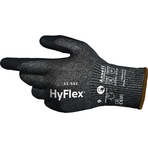 Gants r&eacute;sistants &agrave; la coupe HYFLEX 11-543, 6, Calibre 13, Rev&ecirc;tement Nitrile, ASTM ANSI niveau A7/EN 388 niveau F Nuna Depot Inc.