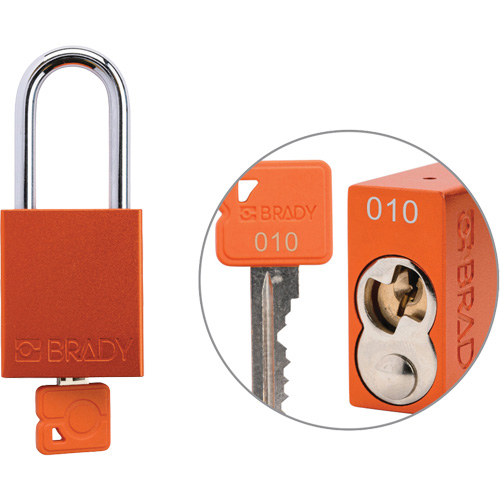 Velocity Plus Safety Lockout Padlock, Orange, Keyed Alike, Aluminum, 1-1/2" Width Nuna Depot Inc.