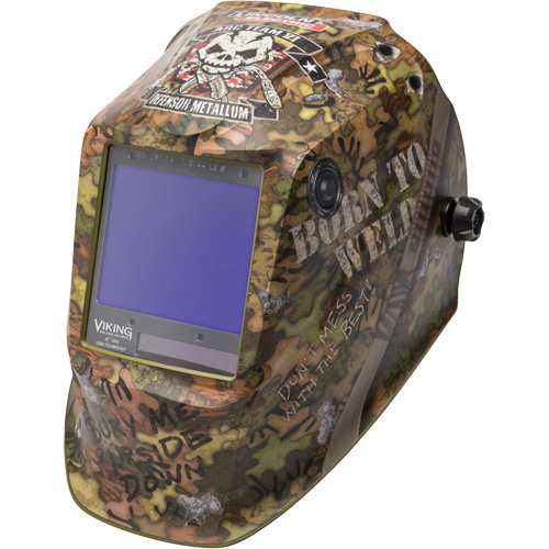 VIKING 3350 Born To Weld Welding Helmet, 3.74" L x 3.34" W View Area, 5 - 13 Shade Range Nuna Depot Inc.