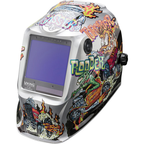 VIKING 3350 Hot Rodders Welding Helmet, 3.74" L x 3.34" W View Area, 5 - 13 Shade Range Nuna Depot Inc.
