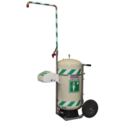 Douche d'urgence mobile et ind&eacute;pendant avec douche oculaire et faciale, Capacit&eacute; 30 gal., Conformit&eacute; Aucune Nuna Depot Inc.