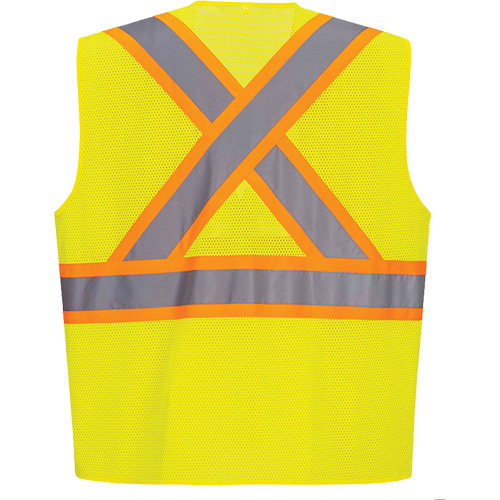 Veste de s&eacute;curit&eacute; &agrave; bandes contrastantes, Jaune lime haute visibilit&eacute;, Petit, Polyester Nuna Depot Inc.