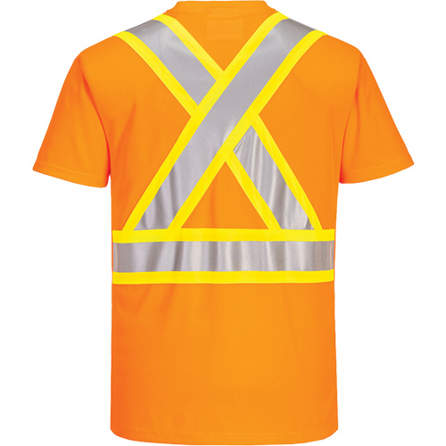 T-shirt de s&eacute;curit&eacute; &agrave; bandes contrastantes, Polyester, Petit, Orange haute visibilit&eacute; Nuna Depot Inc.