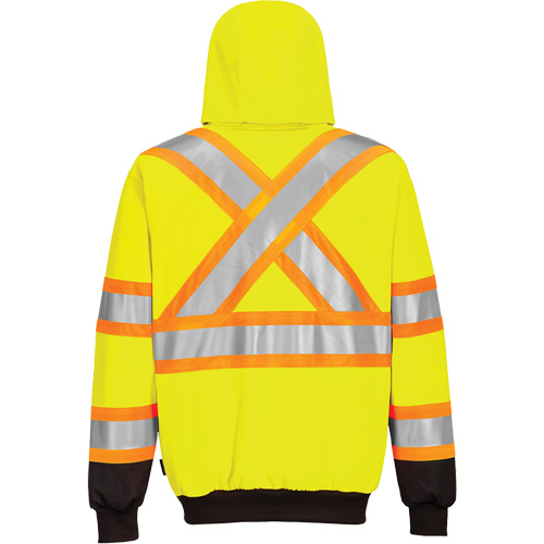 Contrast-Striped Safety Hoodie, Small, Black/High Visibility Lime-Yellow Nuna Depot Inc.