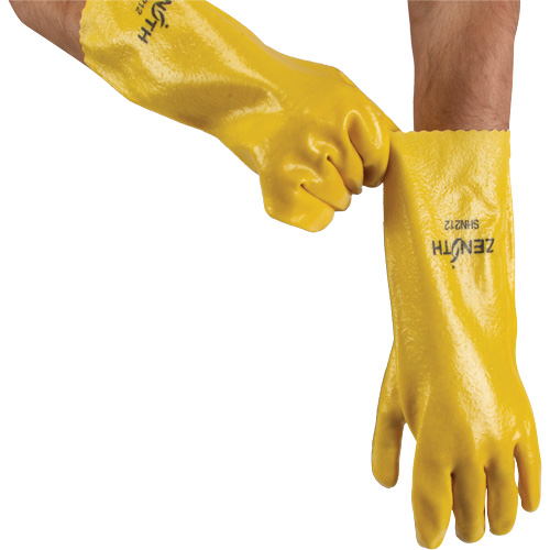 Gants &agrave; fini rugueux et r&eacute;sistants aux produits chimiques, Taille 9, 14" lo, PVC, Doublure en Interlock, 47-mil Nuna Depot Inc.