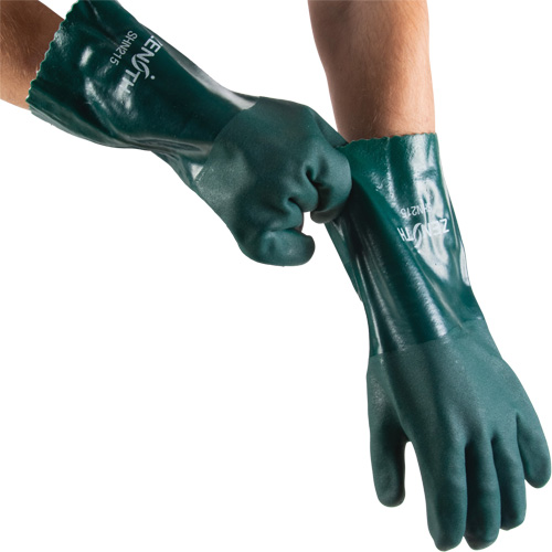 Gants verts &agrave; double enduit, 14" lo, PVC, Doublure en Jersey de coton, 70 mils Nuna Depot Inc.