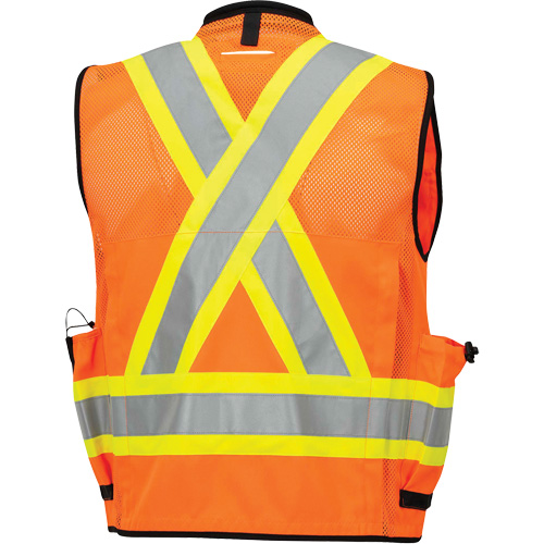 6680 High-Visibility Antimicrobial Mesh-Back Surveyor Vest, High Visibility Orange, Small, Polyester Nuna Depot Inc.