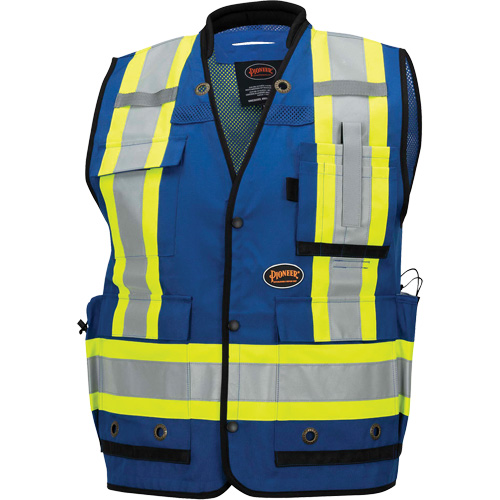 6681 Veste d'arpenteur antimicrobienne haute visibilit&eacute; avec dos en maille, Bleu royal, Petit, Polyester Nuna Depot Inc.