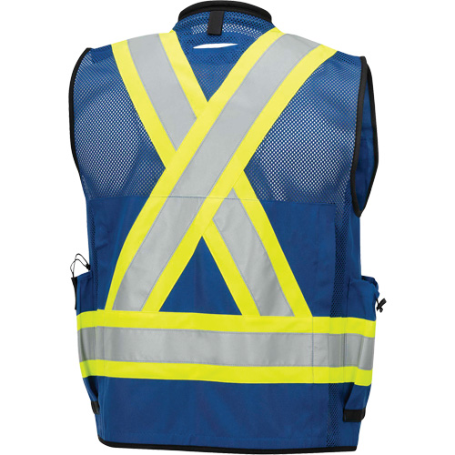 6681 Veste d'arpenteur antimicrobienne haute visibilit&eacute; avec dos en maille, Bleu royal, Petit, Polyester Nuna Depot Inc.