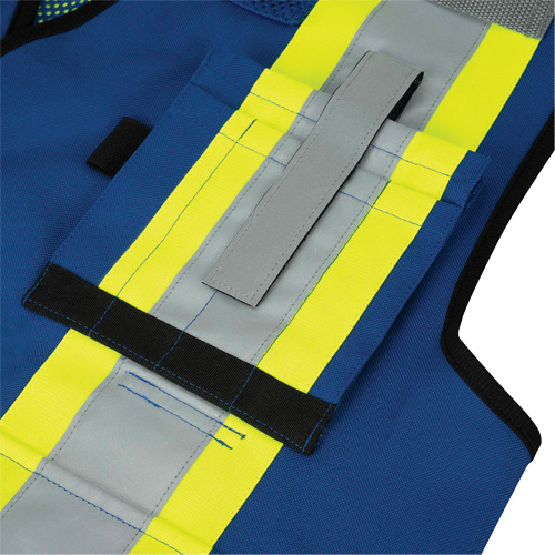 6681 Veste d'arpenteur antimicrobienne haute visibilit&eacute; avec dos en maille, Bleu royal, Petit, Polyester Nuna Depot Inc.