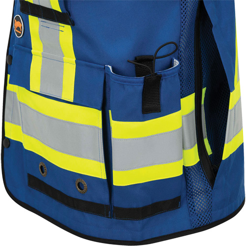 6681 Veste d'arpenteur antimicrobienne haute visibilit&eacute; avec dos en maille, Bleu royal, Petit, Polyester Nuna Depot Inc.