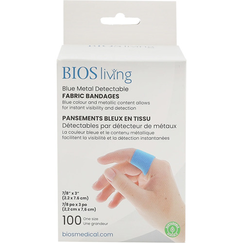 Blue Bandages, Rectangular/Square, 3", Fabric Metal Detectable, Sterile Nuna Depot Inc.