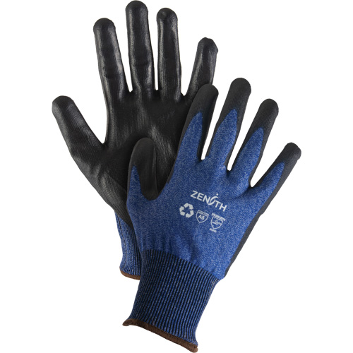 Eco-Friendly Stretch Cut-Resistant Gloves, Size 8, 18 Gauge, Polyurethane Coated, Stainless Steel/HPPE/RPET Shell, ASTM ANSI Level A5 Nuna Depot Inc.