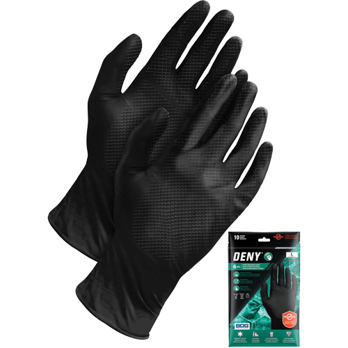 Gants jetables Deny, Petit, Nitrile, 6 mils, Sans poudre, Noir Nuna Depot Inc.