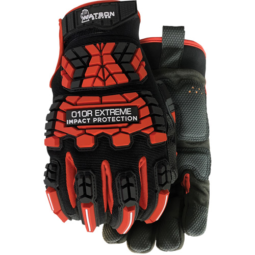 Gants r&eacute;sistants aux chocs rouges Extreme 010R, T-petit, Paume en Microfibre, Poignet Boucle et crochet Nuna Depot Inc.