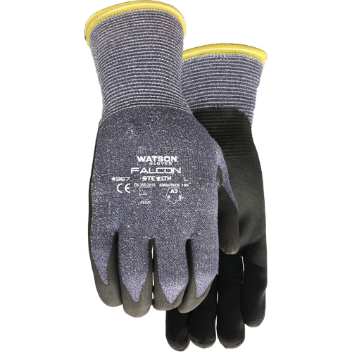 367 Stealth Falcon Cut Resistant Gloves, Size Small, 15 Gauge, Foam Nitrile Coated, Glass Fibre/HPPE/Nylon/Spandex Shell, ASTM ANSI Level A3/EN 388 Level C Nuna Depot Inc.