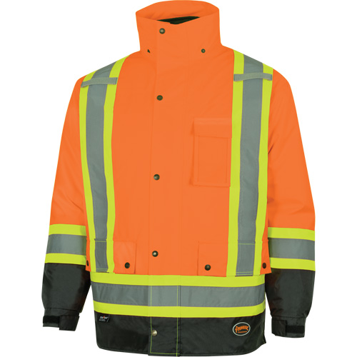 Parka de s&eacute;curit&eacute; d'hiver imperm&eacute;able 7-en-1 5056 Pioneer Yukon, Polyester, Noir/Orange haute visibilit&eacute;, T-petit Nuna Depot Inc.
