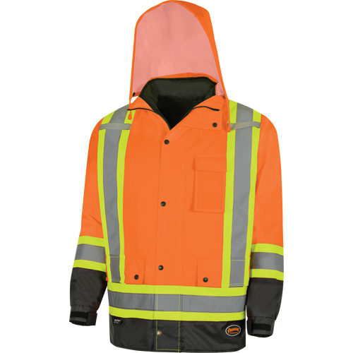 Parka de s&eacute;curit&eacute; d'hiver imperm&eacute;able 7-en-1 5056 Pioneer Yukon, Polyester, Noir/Orange haute visibilit&eacute;, T-petit Nuna Depot Inc.