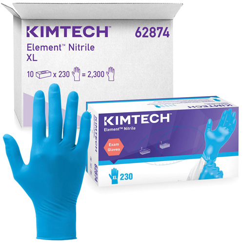 Gants d'examen Kimtech Element, T-petit, Nitrile, 3,2 mils, Sans poudre, Bleu, Classe 2 Nuna Depot Inc.