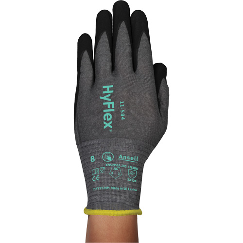 Gants r&eacute;sistants &agrave; la coupe HYFLEX 11-584, Taille 6/T-petit, Calibre 21, Rev&ecirc;tement Mousse de nitrile, Enveloppe en PEHP/Intercept, ASTM ANSI niveau A6/EN 388 niveau F Nuna Depot Inc.
