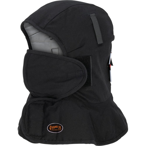 Doublure matelass&eacute;e ignifug&eacute;e Pioneer 765A pour casque de s&eacute;curit&eacute; avec un long cou et embout buccal amovible, Noir/Gris, Coton/FR-Tech/Modacrylique/Nylon Nuna Depot Inc.
