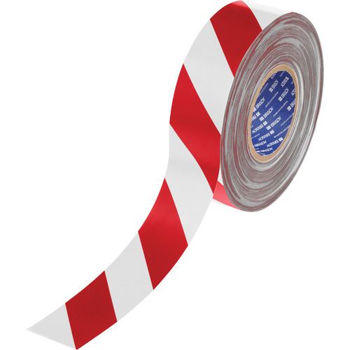 ToughStripe&reg; Max Floor Marking Tape, 2" x 100', Polyester, Red and White Nuna Depot Inc.