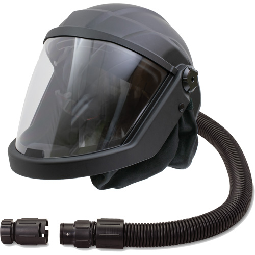 Masque respiratoire &agrave; adduction d'air et casque avec adaptateur de d&eacute;bit DEFENDER, Universel, Pi&egrave;ce faciale Nuna Depot Inc.