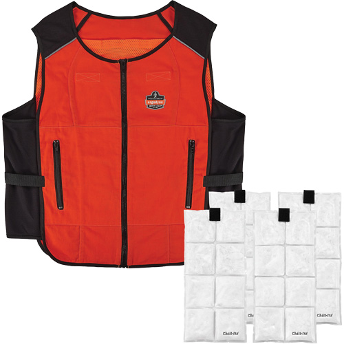 Veste de refroidissement &agrave; changement de phase l&eacute;g&egrave;re avec sachets de recharge Chill-Its 6260, Grand/T-Grand, Orange Nuna Depot Inc.