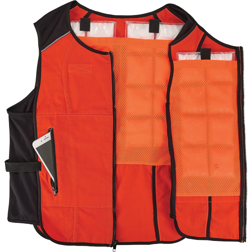 Veste de refroidissement &agrave; changement de phase l&eacute;g&egrave;re avec sachets de recharge Chill-Its 6260, Grand/T-Grand, Orange Nuna Depot Inc.