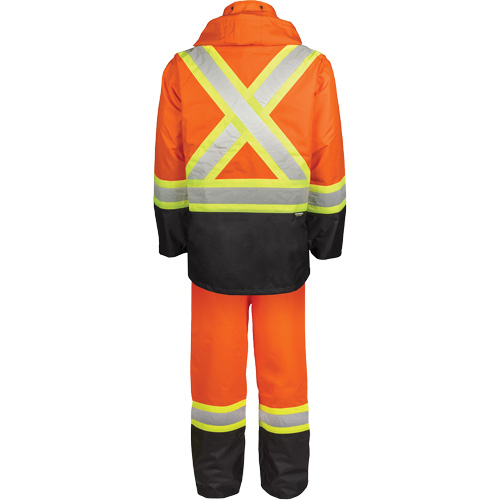 Ensemble de pluie haute visibilit&eacute; en tissu 150 deniers, Polyester, T-Grand, Orange haute visibilit&eacute; Nuna Depot Inc.