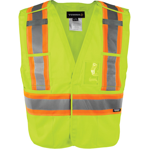 Gilet haute visibilit&eacute; &agrave; d&eacute;tachement rapide en 5 points, Orange haute visibilit&eacute;, Moyen/Petit, Polyester Nuna Depot Inc.