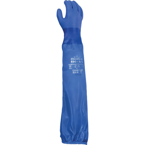 Gants r&eacute;sistants aux produits chimiques 690, Taille T-Grand/10, 26" lo, Coton/PVC Nuna Depot Inc.
