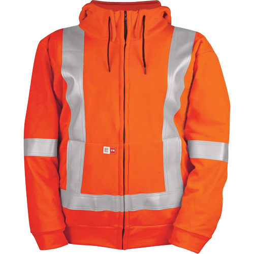High-Visibility Wind Resistant Zip-Front Sweatshirt with DetachableHood, Men's, 4X-Large, High Visibility Orange, 27.7 cal/cm² Nuna Depot Inc.