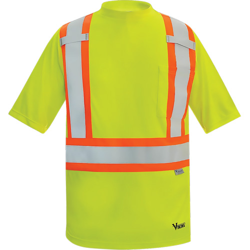 Viking&reg; Safety Bamboo Lined T-shirt, Polyester, 2X-Large, High Visibility Lime-Yellow Nuna Depot Inc.