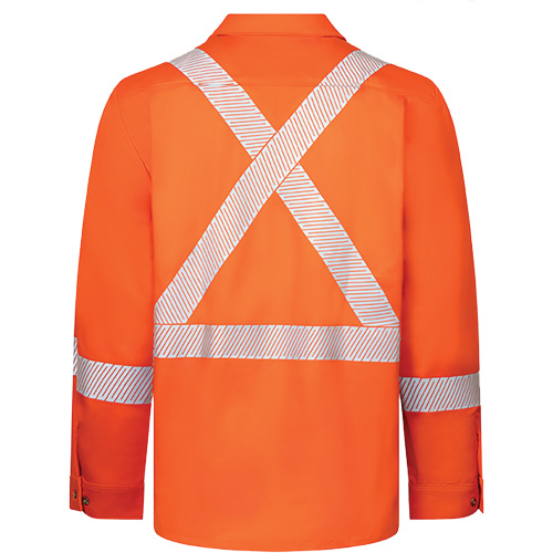 Avenger 7 oz Deluxe Segmented Striped High-Visibility Work Shirt, Style 652, Men's, Medium, Orange Nuna Depot Inc.