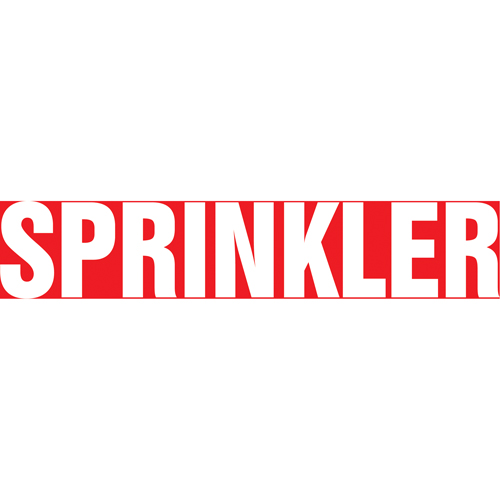 "Sprinkler" Pipe Marker, Self-Adhesive, 1" H x 8" W, White on Red Nuna Depot Inc.