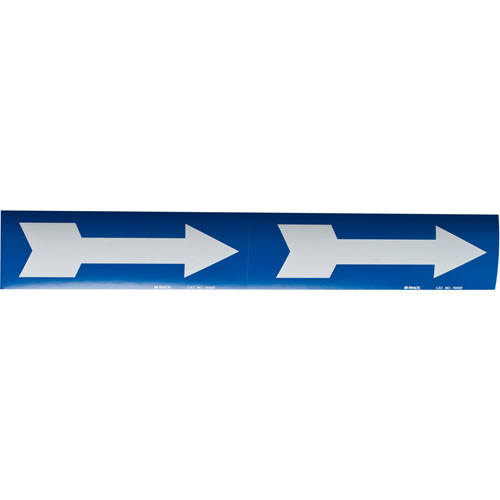 Arrow Pipe Markers, Self-Adhesive, 4" H x 12" W, White on Blue Nuna Depot Inc.
