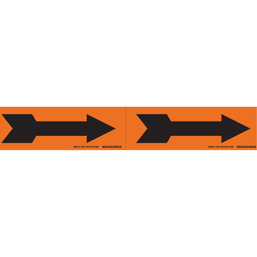 Arrow Pipe Markers, Self-Adhesive, 2-1/4" H x 7" W, Black on Orange Nuna Depot Inc.