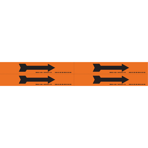 Marqueurs de tuyau avec fl&egrave;ches, Autocollant, 1-1/8" h x 7" la, Noir/orange Nuna Depot Inc.