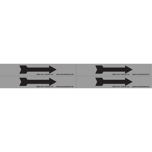 Marqueur de tuyau  Arrow, Autocollant, 1-1/8" h x 7" la, Noir sur aluminium Nuna Depot Inc.