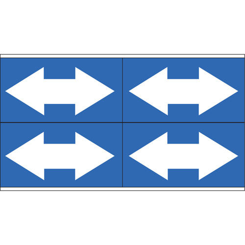 Marqueurs de tuyau avec fl&egrave;ches bidirectionnelles, Autocollant, 1-1/8" h x 7" la, Blanc/bleu Nuna Depot Inc.