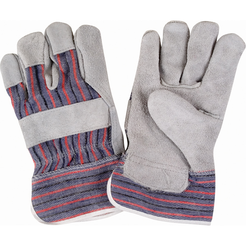 Gants d'ajusteur rugueux, Grand, Paume en Cuir de vache refendu, Doublure en Coton Nuna Depot Inc.