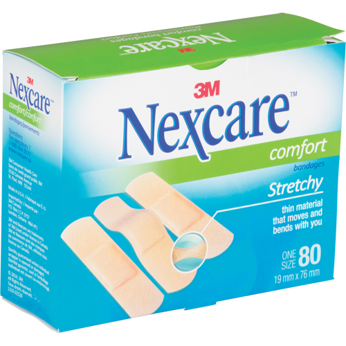 Bandages confortables Nexcare, Rectangulaire/carr&eacute;e, 3", Tissu, St&eacute;rile Nuna Depot Inc.