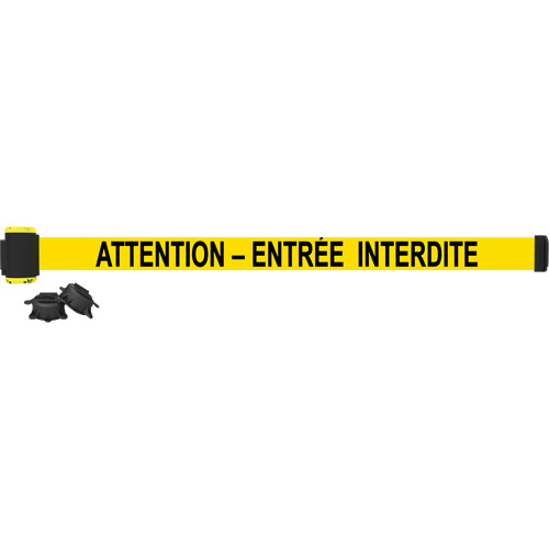 Wall Mount Barrier, Plastic, Magnetic Mount, 7', Black and Yellow Tape Nuna Depot Inc.