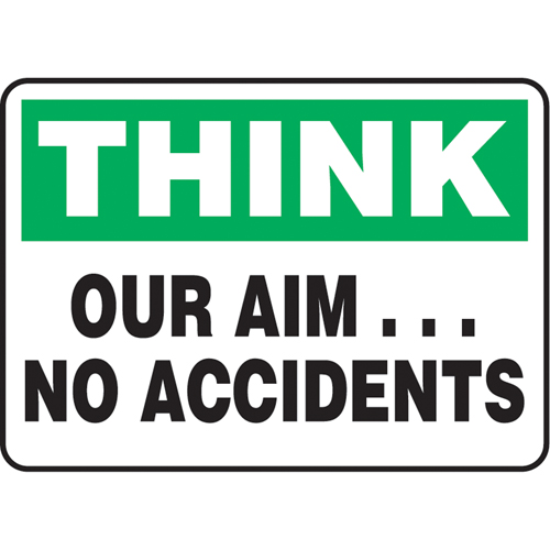 Enseigne  Our Aim… No Accidents , 7" x 10", Aluminium, Anglais Nuna Depot Inc.