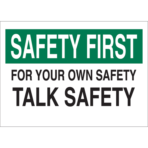 Enseigne  Talk Safety , 10" x 14", Aluminium, Anglais Nuna Depot Inc.