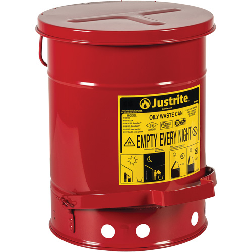 Contenants pour d&eacute;chets huileux, Homologu&eacute; FM/List&eacute; UL, 6 gal. US, Rouge Nuna Depot Inc.