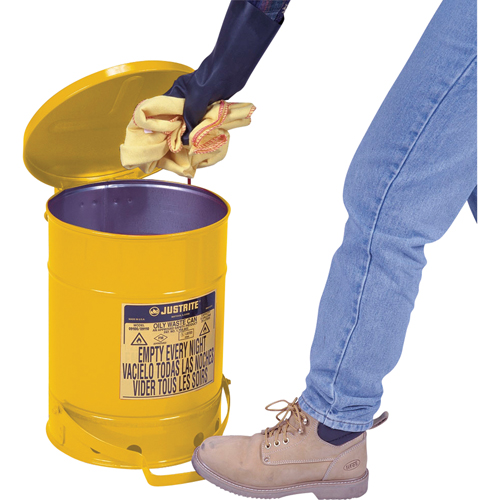 Oily Waste Cans, FM Approved/UL Listed, 10 US gal., Yellow Nuna Depot Inc.