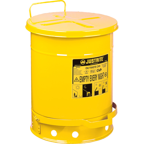 Oily Waste Cans, FM Approved/UL Listed, 10 US gal., Yellow Nuna Depot Inc.